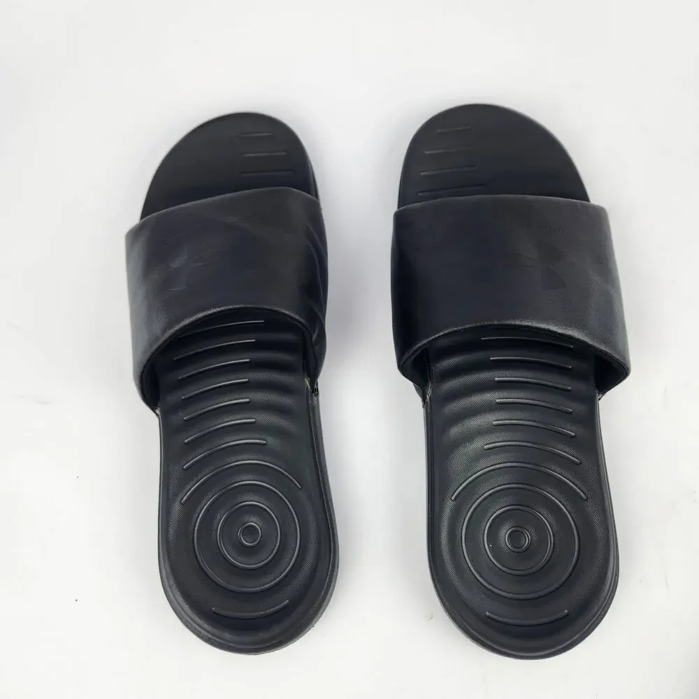 Under Armour Sandals Mens 11 Ansa Fixed Slide Black Slip On Comfort 3023761-003
